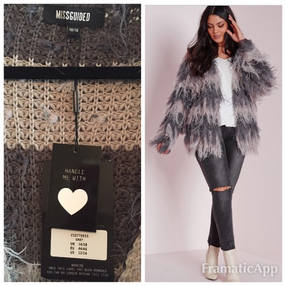 Missguided plus size hairy cardigan. NWT.Sz 12/14. - Picture 2 of 4